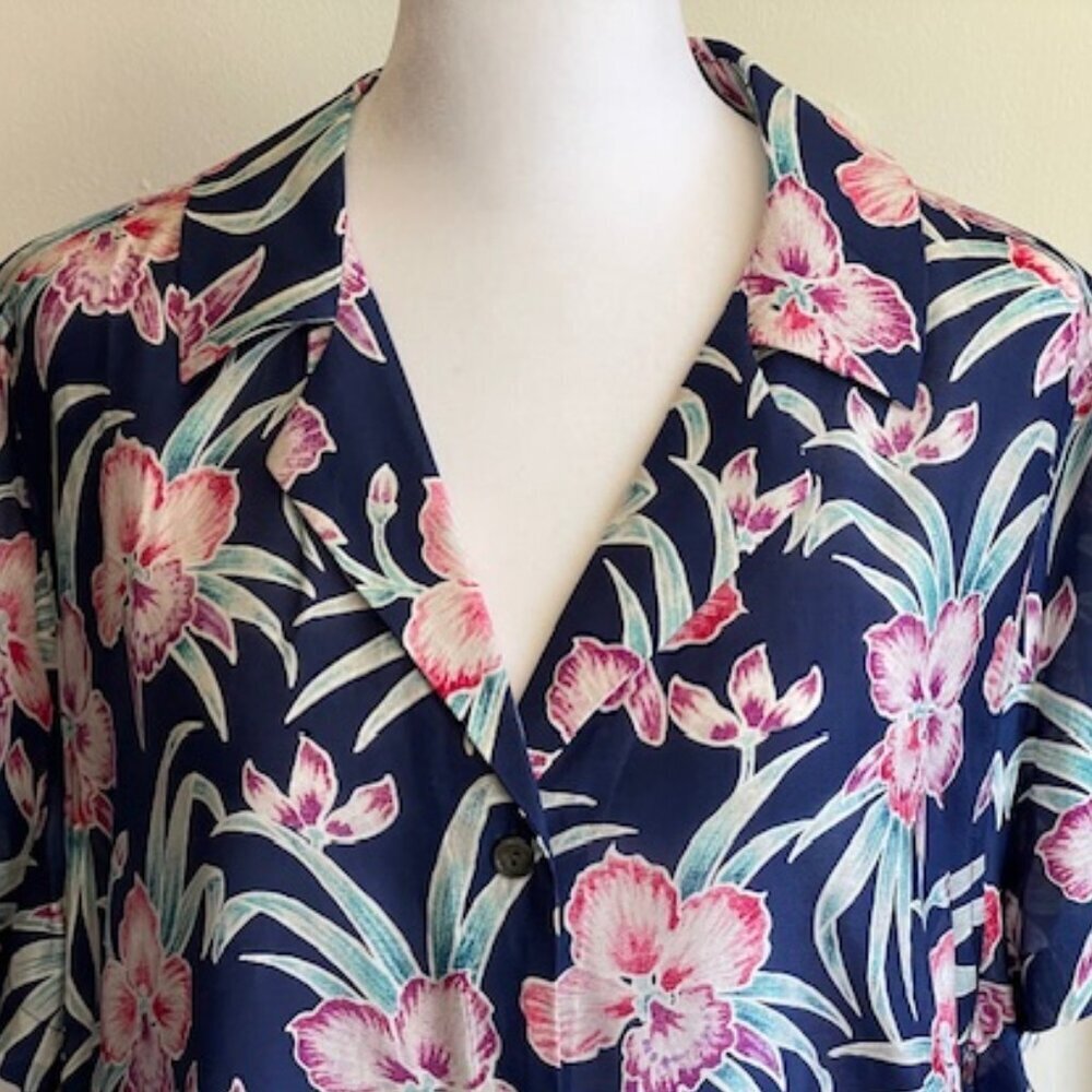 TOMMY BAHAMA Talulla Gardens Camp Shirt in Island Navy L - Picture 6 of 16